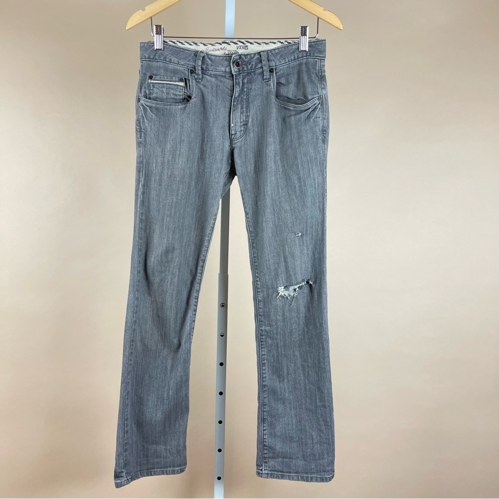 Vans 29 x 30 Distressed Straight Leg Streetwear Jeans Grey Size Rugged Cowboy